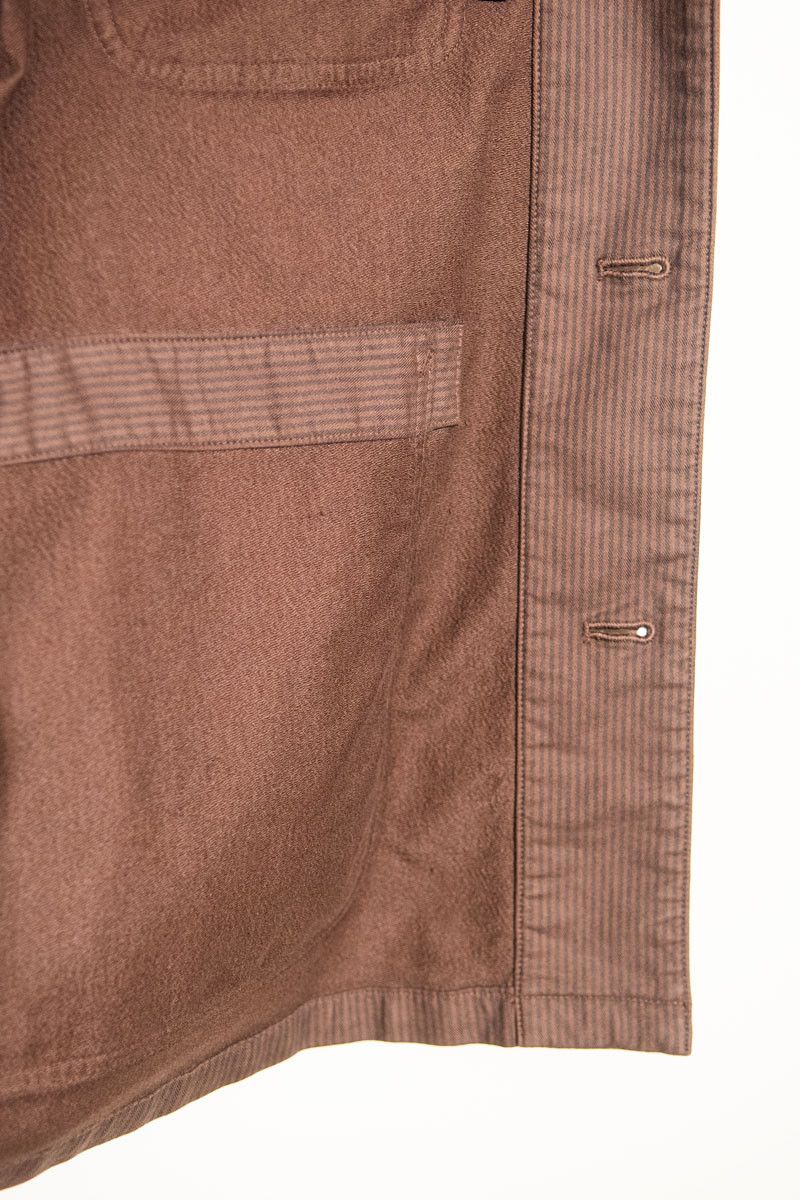 Ts(S) TSS Brown Stripe Cotton Blend Oversized French Chore Jacket Size US M / EU 48-50 / 2 - 12 Thumbnail