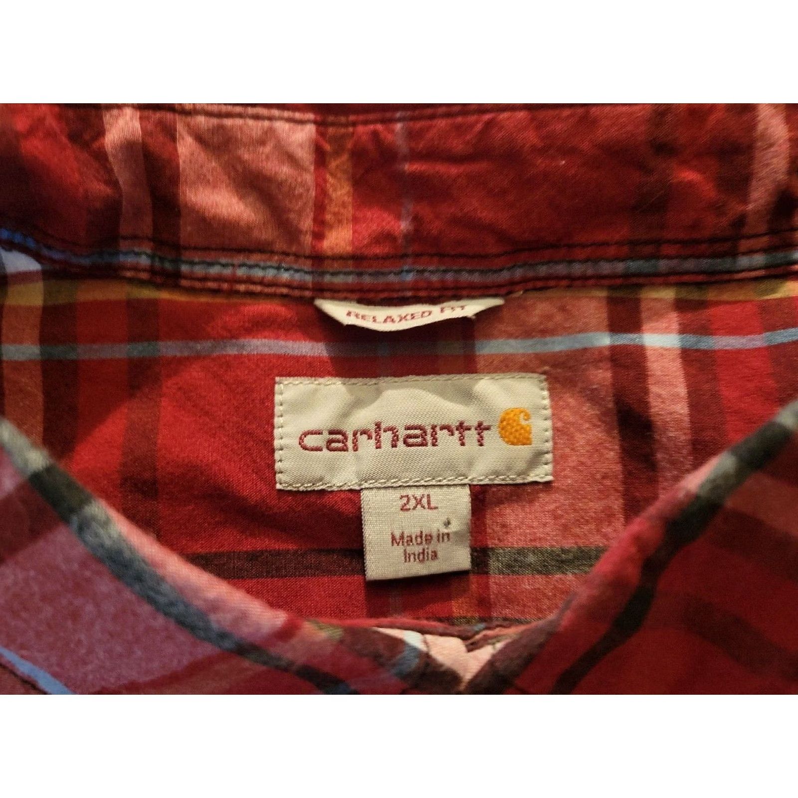 Carhartt Carhartt Short Sleeve Shirt Mens 2XL Plaid Button-Down Casual Cotton Multicolor Checkered Relaxed Pockets EUC Size US XXL / EU 58 / 5 - 3 Thumbnail