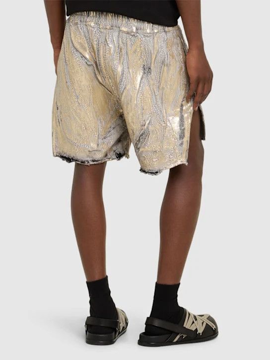 Rick Owens o1lsvrm0425 Boxers Gold Denim Shorts in Gold/Silver Size US 30 / EU 46 - 4 Thumbnail