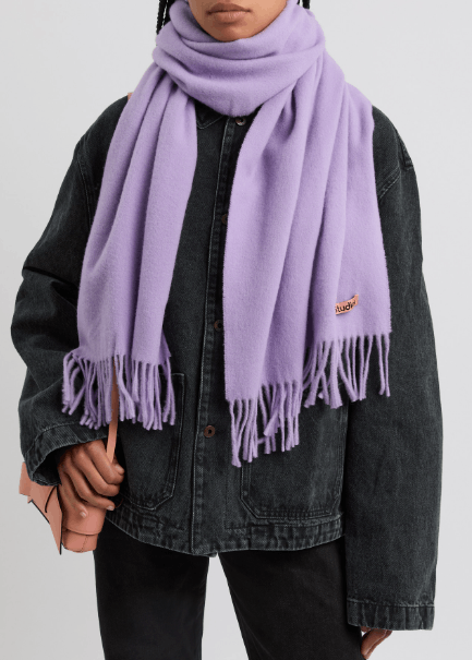 Acne Studios BNWT AW25 ACNE STUDIOS PINK PATCH OVERSIZED WOOL SCARF Size ONE SIZE - 6 Thumbnail