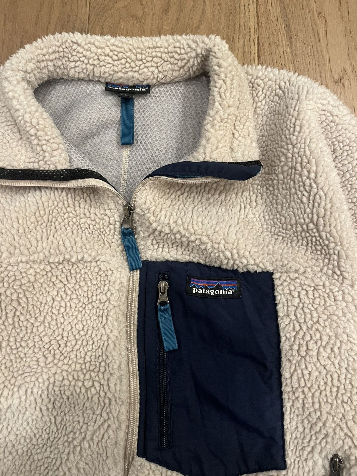 Patagonia × Vintage Patagonia vintage deep pile fleece crème Size L / US 10 / IT 46 - 2 Thumbnail