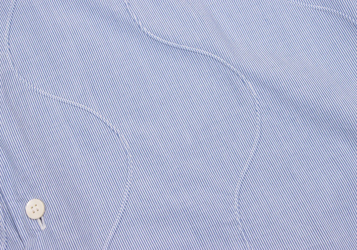 Issey Miyake Front Wave Stripe Long Sleeve Shirt in Blue and White Size US M / EU 48-50 / 2 - 9 Thumbnail