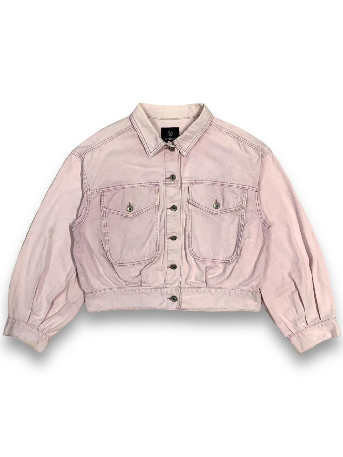 Japanese Brand Japanese Brand Faded Cropped Oversized Trucker Denim Jacket Size ONE SIZE - 1 Thumbnail