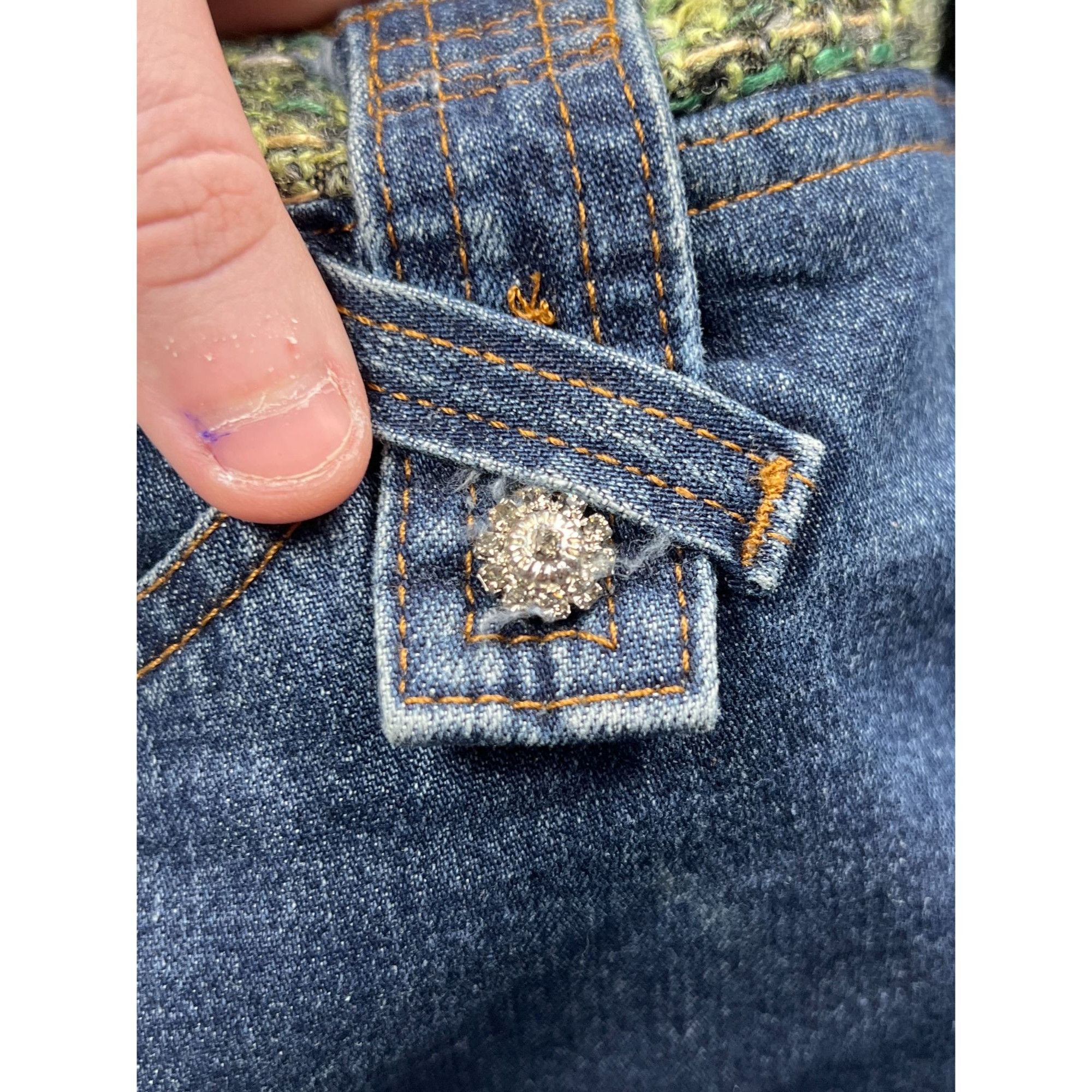 Dolce & Gabbana Dolce & Gabbana Tweed Waist Denim Jeans Pants (Y0842) Size 28" / US 6 / IT 42 - 4 Thumbnail