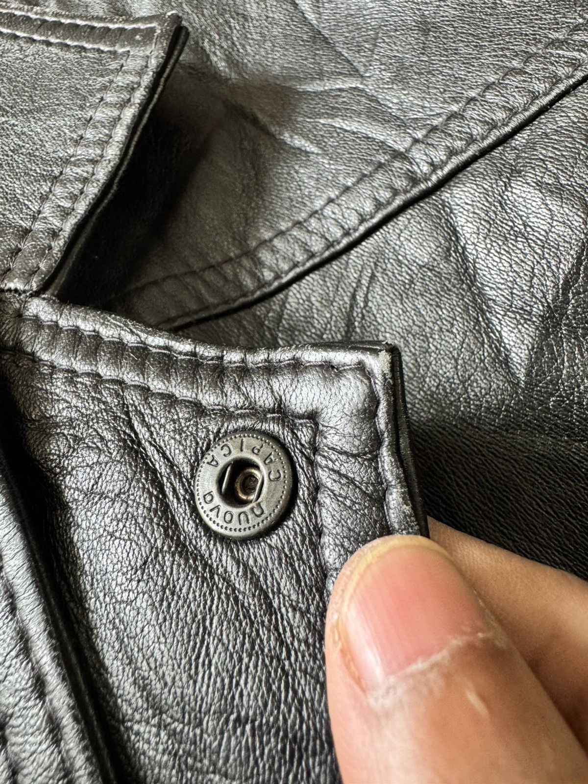 If Six Was Nine Vintage 90s MARPEL LEATHER DOUBLE COLLAR JACKET MOTORCYCLE Size US M / EU 48-50 / 2 - 13 Thumbnail