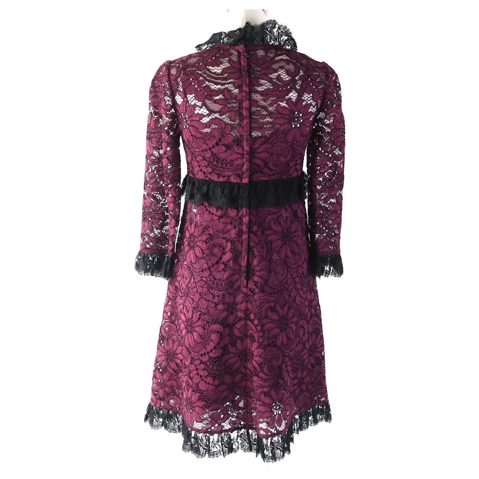Dolce & Gabbana o1y0825 Mini Dress in Plum/Black Size XS / US 0-2 / IT 36-38 - 1 Thumbnail