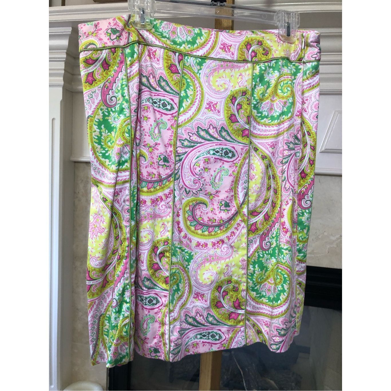 Other Chadwicks Women’s Pink and Green Paisley Knee Length Skirt S Size 38" / US 16 / IT 52 - 2 Thumbnail
