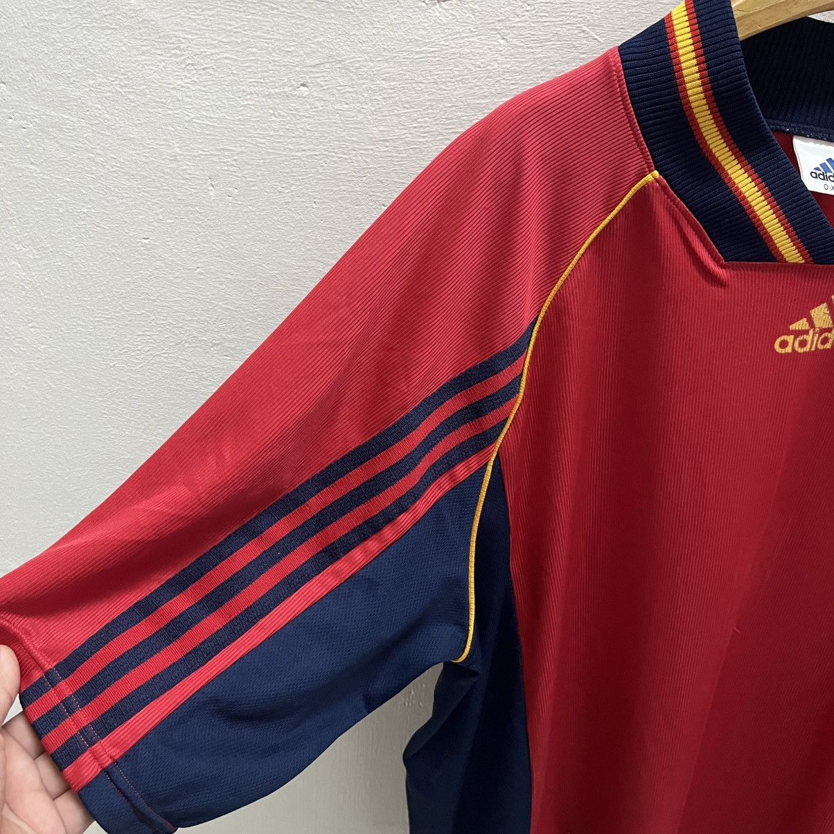 Adidas 🔥Vintage 90s Adidas Spain Home Kit Template Jersey Size US XL / EU 56 / 4 - 3 Thumbnail