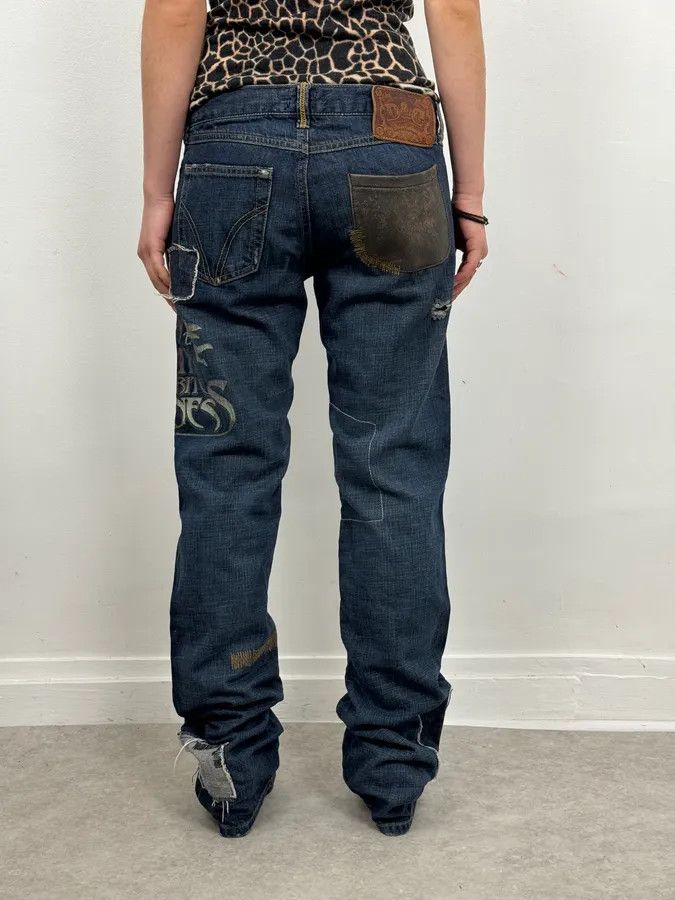 Dolce & Gabbana AW2006 Dolce & Gabbana Abstract Blue Rebel Denim Jeans Size US 31 - 3 Thumbnail
