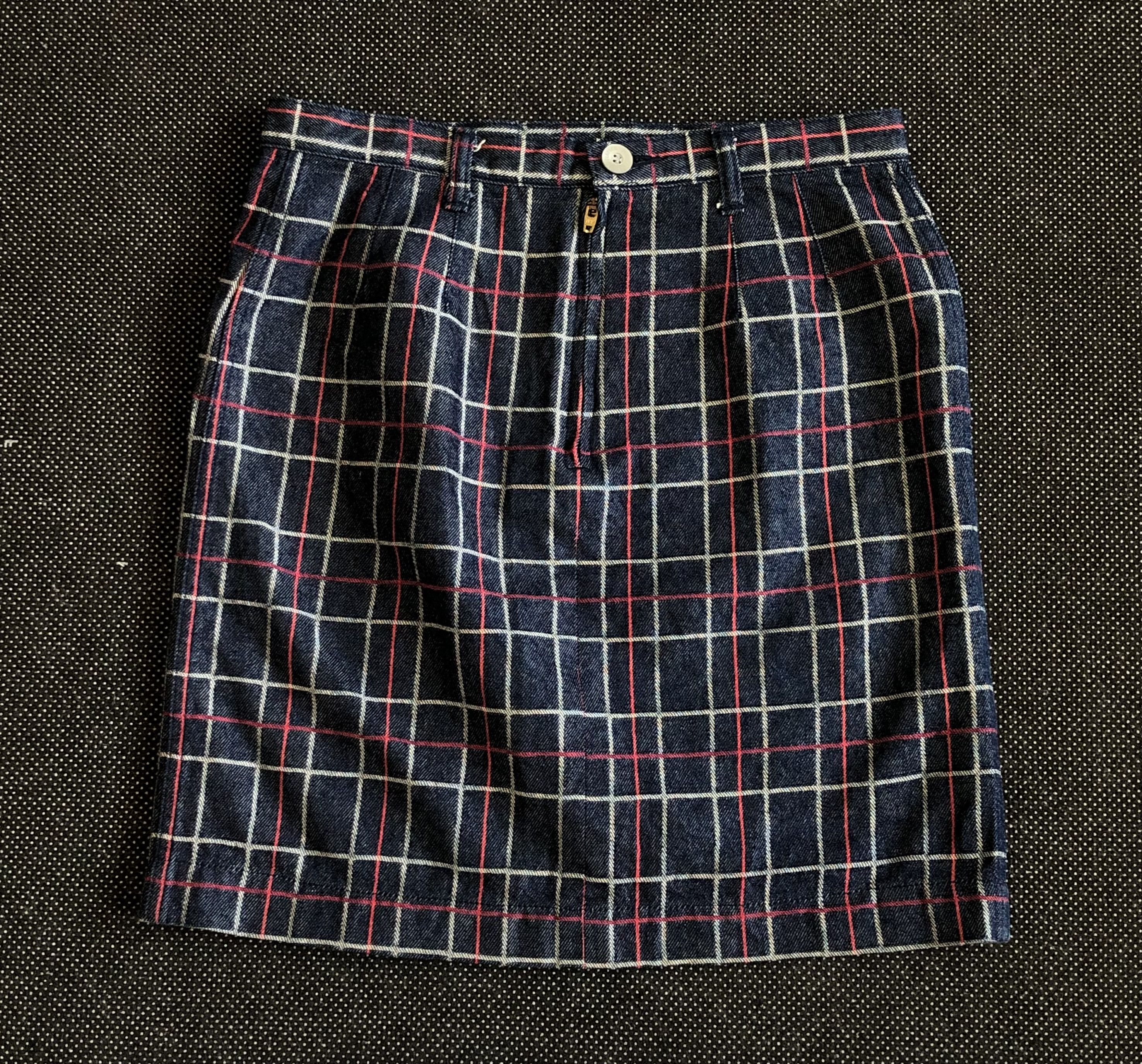 Hysteric Glamour RARE🔥VINTAGE 90’S HYSTERIC DENIM MINI SKIRT CHECKED Size 28" / US 6 / IT 42 - 3 Thumbnail