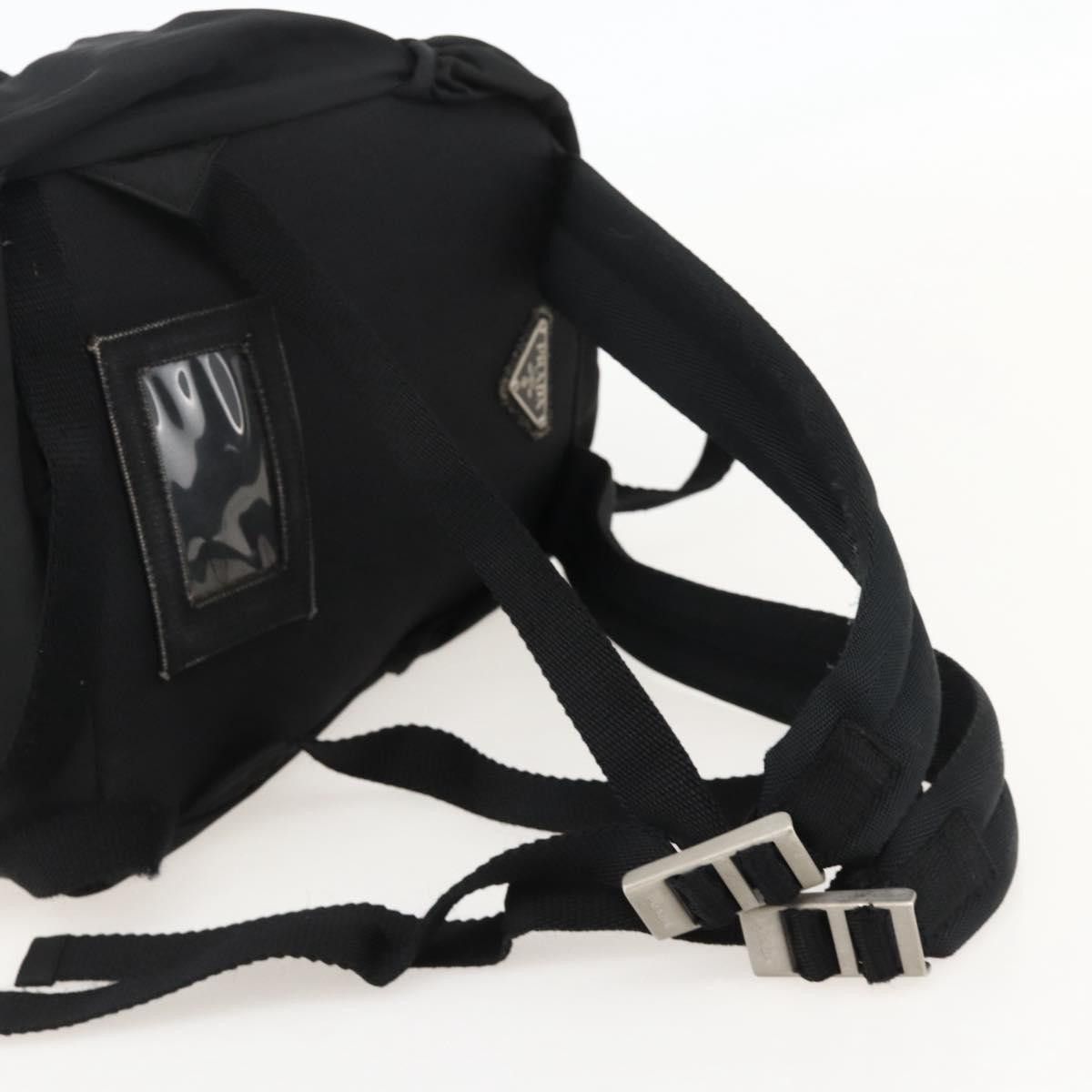 PRADA Backpack Nylon Black Silver Auth 175381 PRADA Backpack Nylon Black Silver Auth 175381 - Jerrillo main image 4