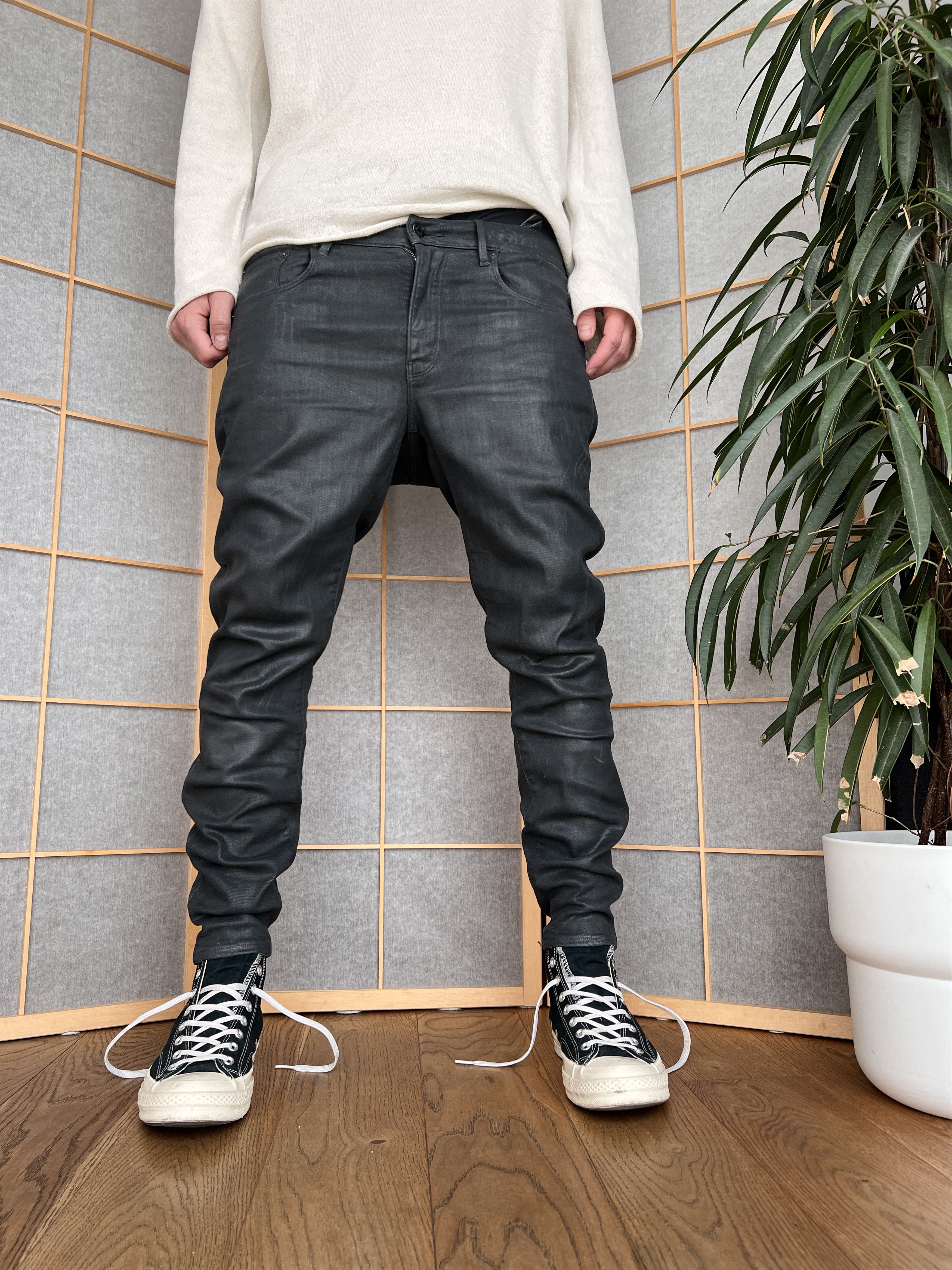 G-Star Sick G Star RAW 3301 faux leather pants waxed stretch skinny Size US 30 / EU 46 - 4 Thumbnail