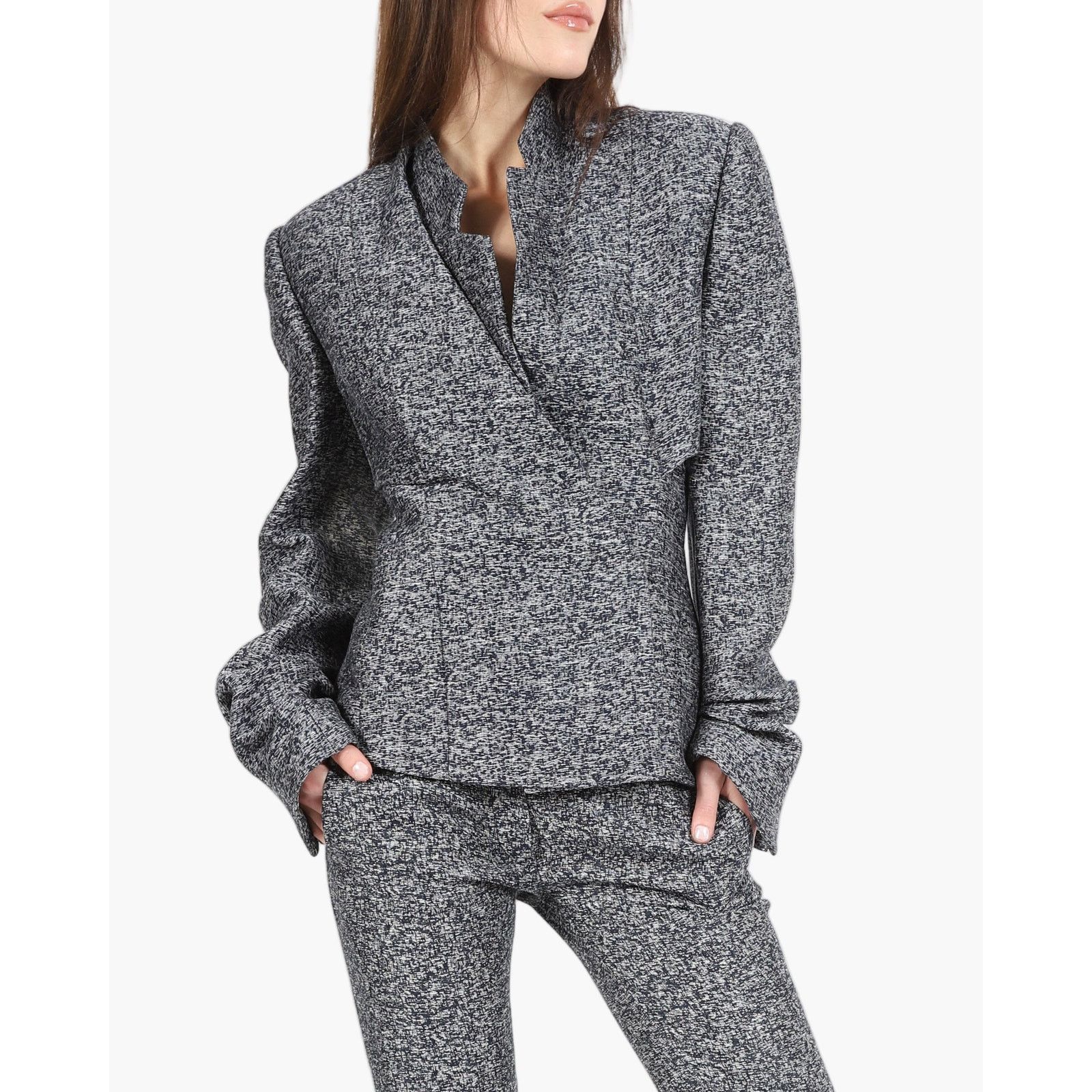Haider Ackermann FW13 Tailored Blazer with Cut Outs in Blue and Ivory Size XS / US 0-2 / IT 36-38 - 1 Thumbnail
