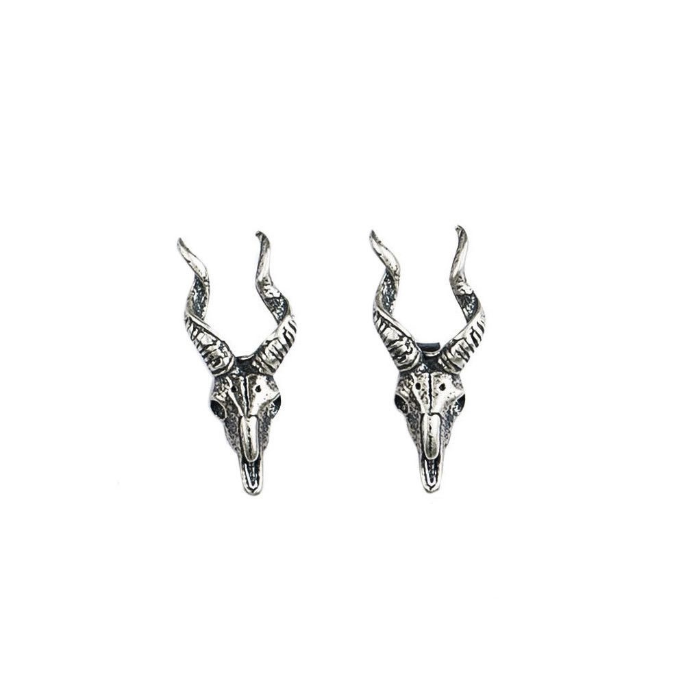 Jewelry Sheep Skeleton Demon Rare Earrings One Pairs Chrome Jewelry Size ONE SIZE - 5 Thumbnail