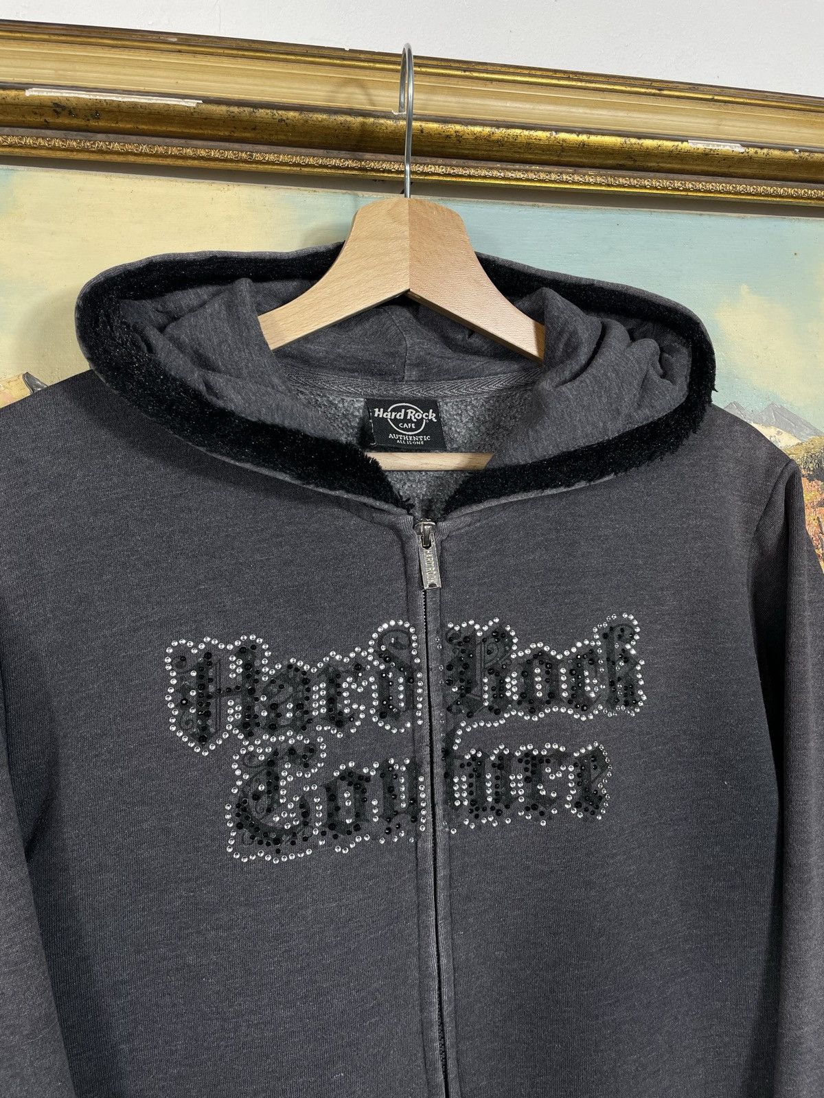 Hard Rock Cafe × Vintage Hard Rock Vintage Y2k Zip Hoodie Sweatshirt Cyber Grunge Size US S / EU 44-46 / 1 - 5 Thumbnail