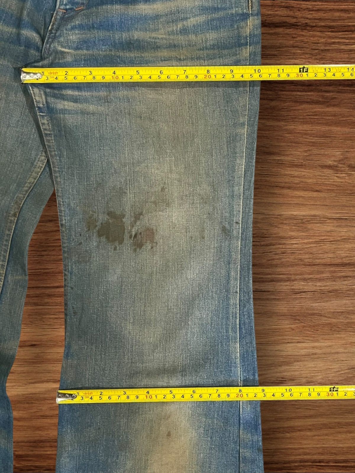 If Six Was Nine × Japanese Brand × Le Grande Bleu (L.G.B.) Vintage Japanese Brand Rusty Dirt Blue Washed Flare Jeans Size 26" / US 2 / IT 38 - 15 Thumbnail