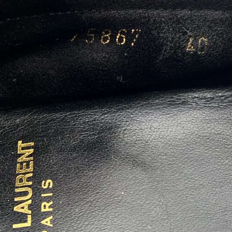 Saint Laurent Paris Saint Laurent Paris Black Logo Gold Mark Leather Casual Sl Size US 7 / EU 40 - 7 Thumbnail