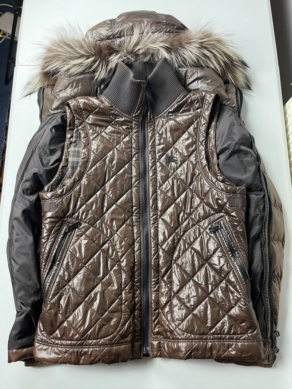 Burberry 00’ Japanese Burberry fur puffer jacket Size US L / EU 52-54 / 3 - 5 Thumbnail