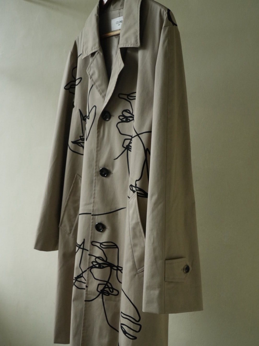 Celine Celine Printed Cotton-Gabardine Trench Coat In Neutrals Size US M / EU 48-50 / 2 - 6 Thumbnail