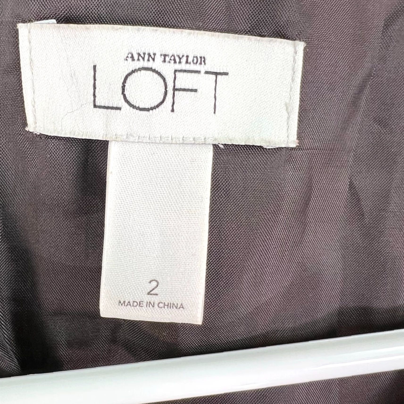 Loft Ann Taylor LOFT Sheath Dress Women 2 Brown Sleeveless V-Neck Beaded Cotton Lined Business Casual Size XS / US 0-2 / IT 36-38 - 3 Thumbnail