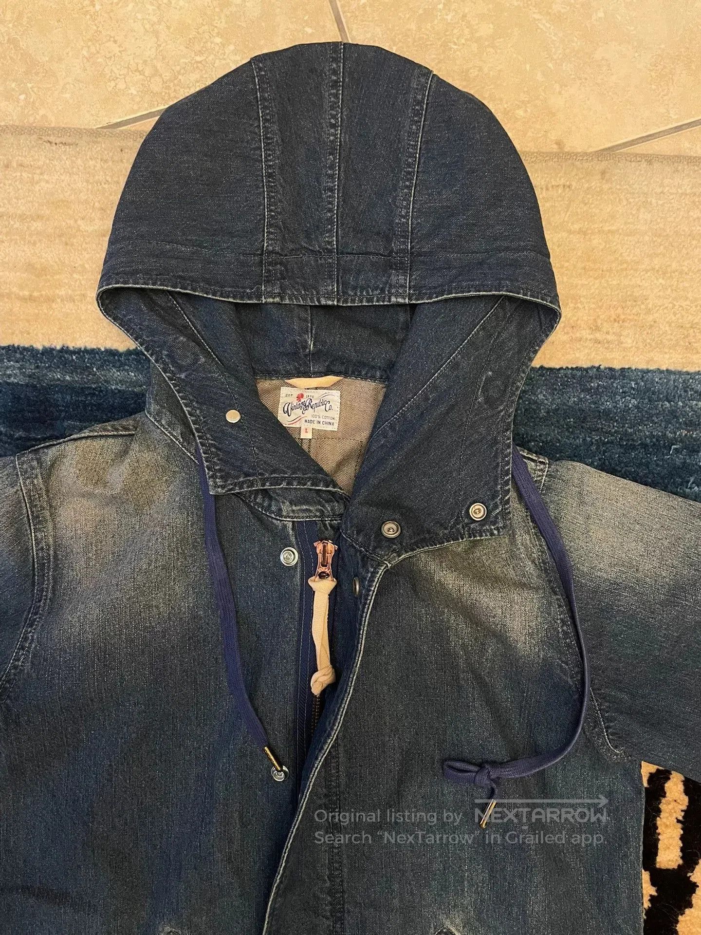 Naval Clothing Factory Denim Fishtail Men's Trench Coat. Size US L / EU 52-54 / 3 - 3 Thumbnail