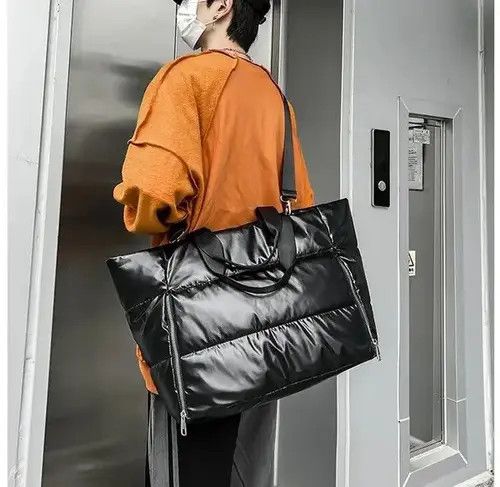 Japanese Brand Bag Fashion y2k zip quilted messenger bag tote bag Size ONE SIZE - 2 Thumbnail