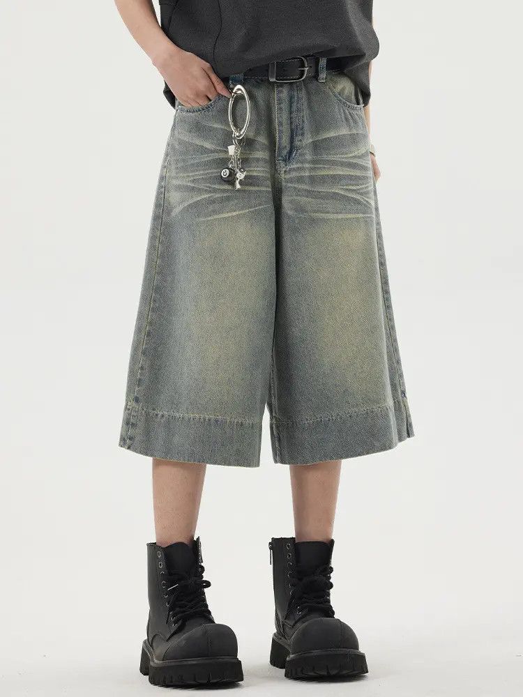 Japanese Brand × Jean Retro loose wide leg denim shorts Size US 32 / EU 48 - 5 Thumbnail