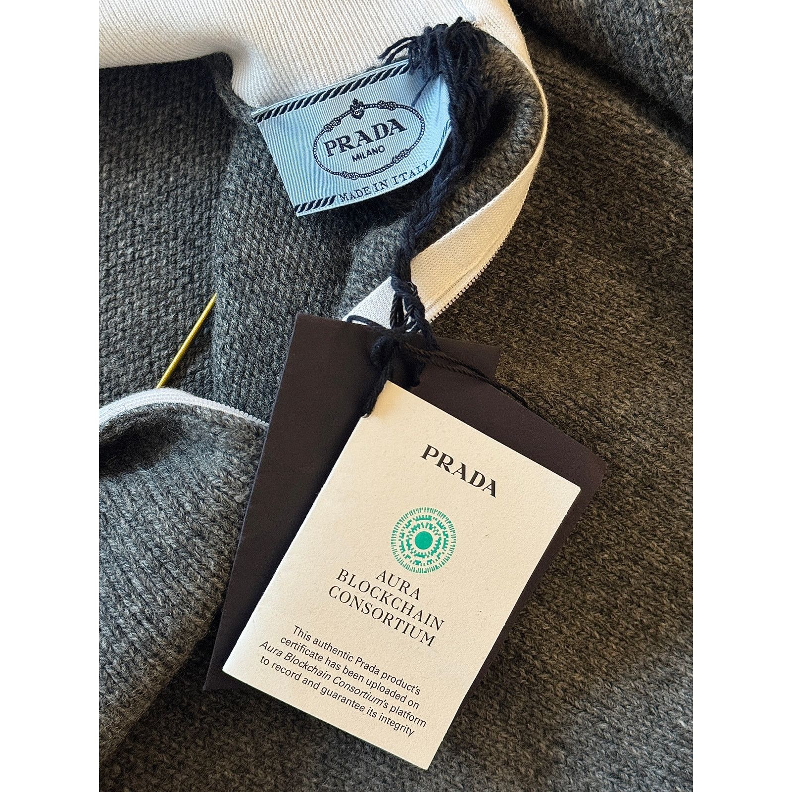 Prada Prada NWT FW 2022 Men's Grey Virgin Wool Pullover Size US M / EU 48-50 / 2 - 7 Thumbnail