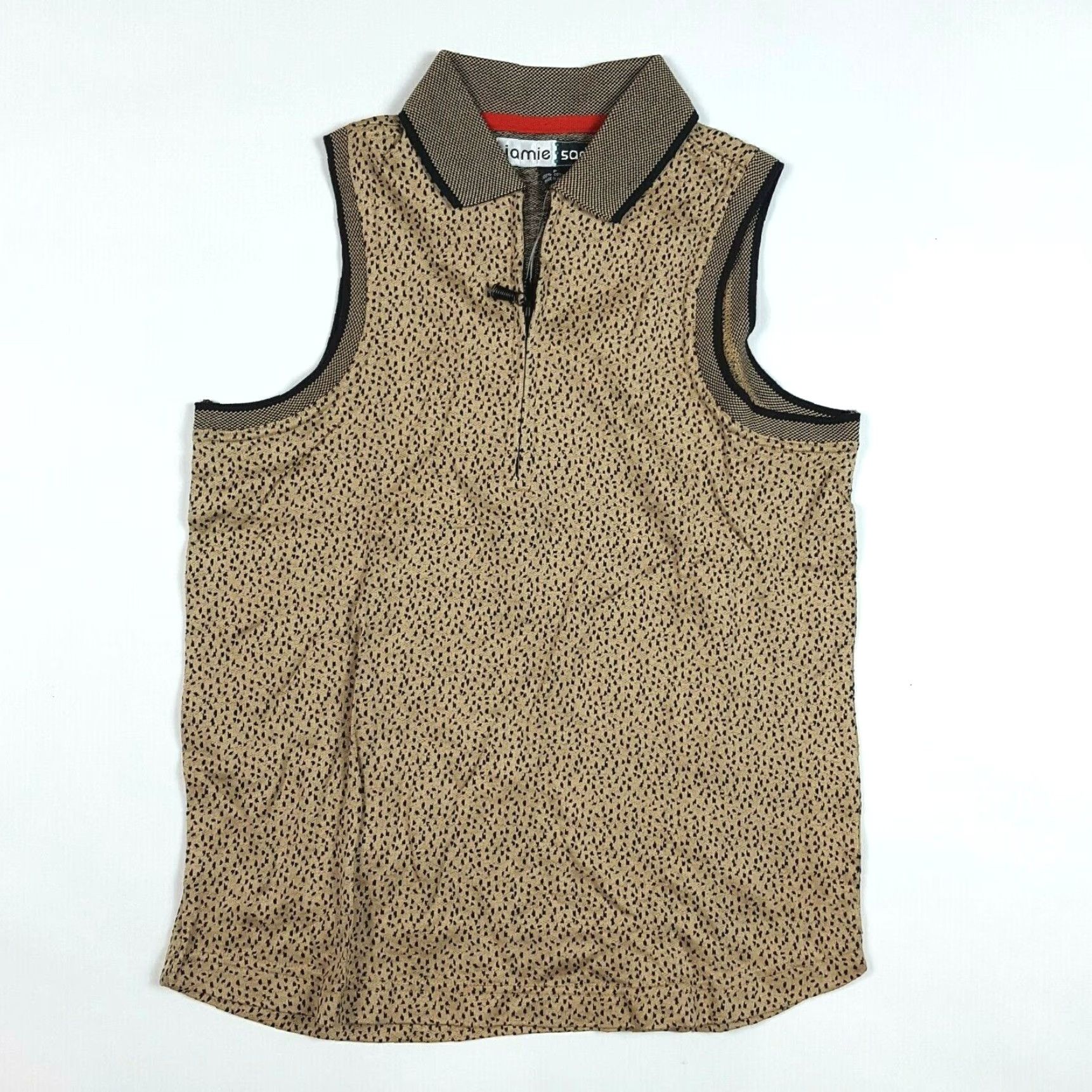 Vintage VINTAGE Jamie Sadock Leopard Print Women's Petite Sleeveless Tank Tennis Golf Polo Shirt Size S / US 4 / IT 40 - 2 Thumbnail