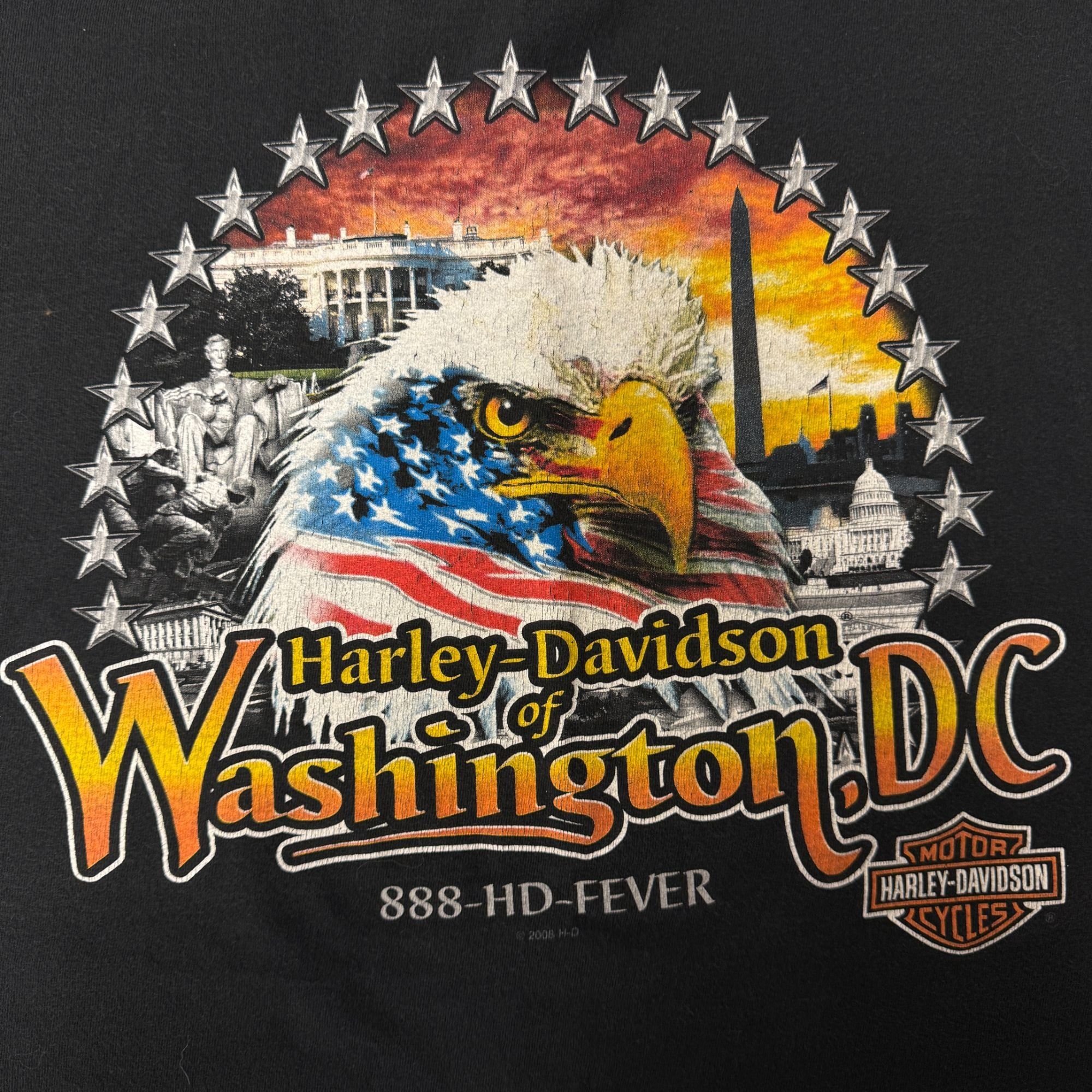 Harley Davidson HD Motorcycles WASHINGTON DC Patriotic USA Flag BALD EAGLE Size US XXL / EU 58 / 5 - 1 Thumbnail