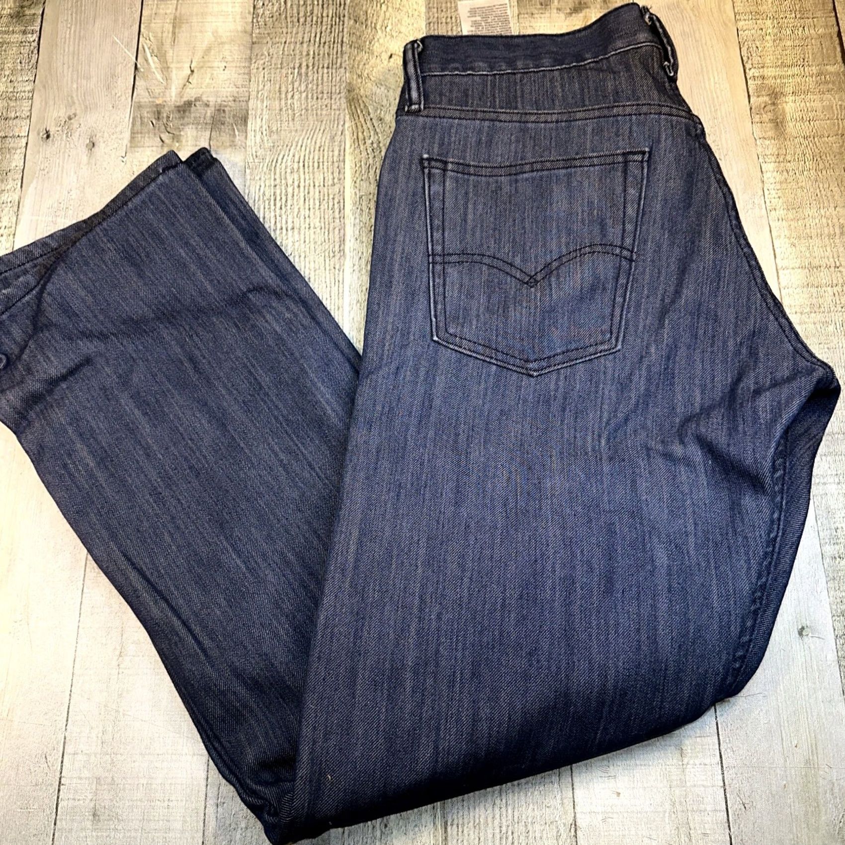 Levi's Levi's 505 Jeans - Regular Straight, Size 34, Blue, Denim, Mid Rise, Zipper, Cotton Blend, Machine Washable, Inseam 30, Dark Wash, Men Size US 34 / EU 50 - 4 Thumbnail