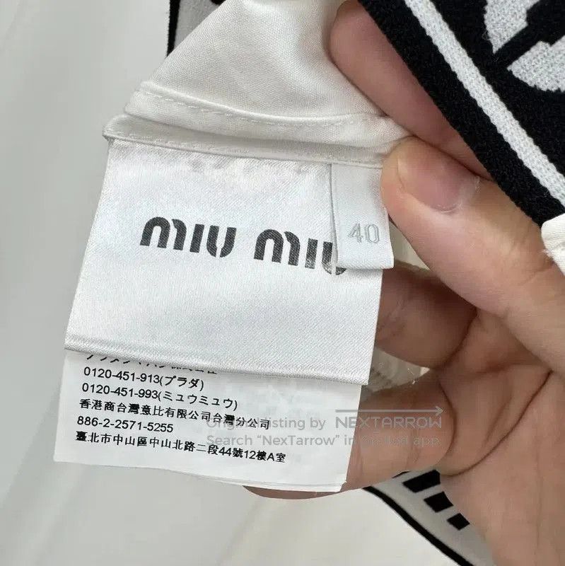 Miu Miu Miu Miu White Cotton Embroidered Logo Crop T-shirt . Size S / US 4 / IT 40 - 6 Thumbnail