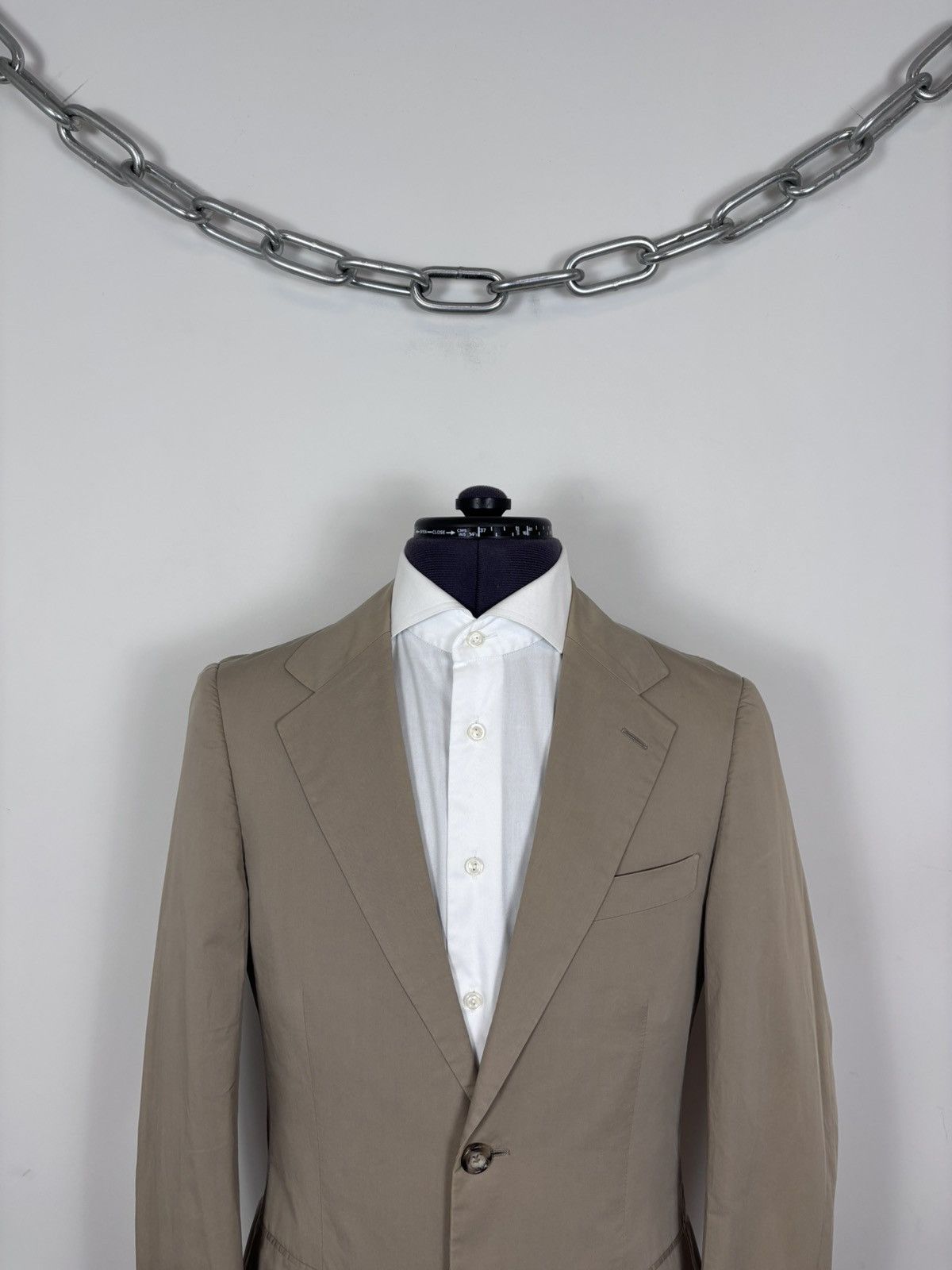 Prada Prada Men’s Beige Brown Cotton Blazer Jacket 2-Buttons Size 34R - 2 Thumbnail