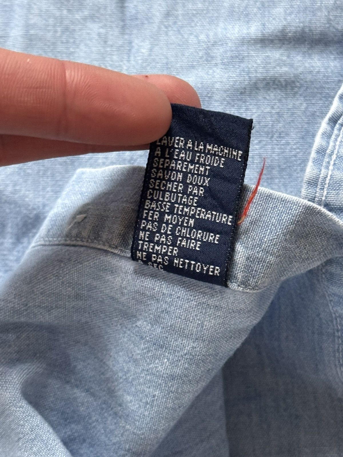 Tommy Hilfiger × Vintage Tommy Hilfiger Wmns vintage denim shirt button up polo tee Size M / US 6-8 / IT 42-44 - 15 Thumbnail