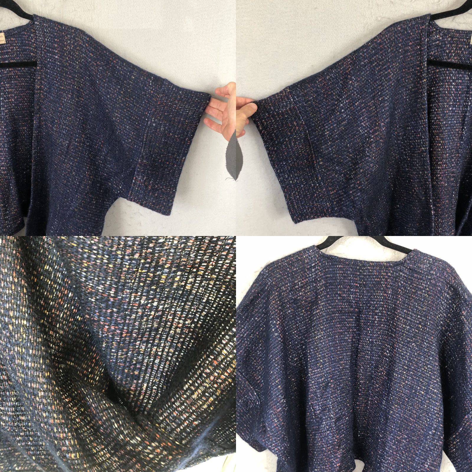 Rainbow Angora Web Sweater Womens One Size Blue Rainbow Speck Handwoven Goblin Core Size ONE SIZE - 8 Thumbnail