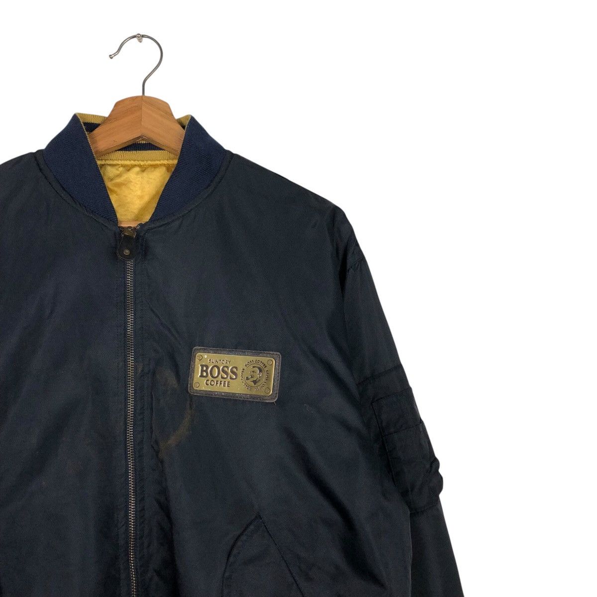 Japanese Brand Reversible Bomber Jacket Satin Suntory Boss Coffee Big Logo Size US M / EU 48-50 / 2 - 9 Thumbnail
