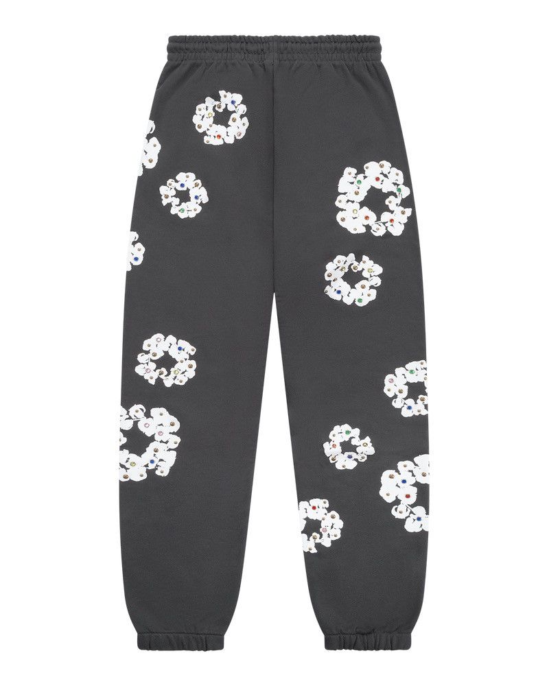 DENIM TEARS Rhinestone Cotton Wreath Sweatpants Vintage Black Size US 34 / EU 50 - 2 Thumbnail