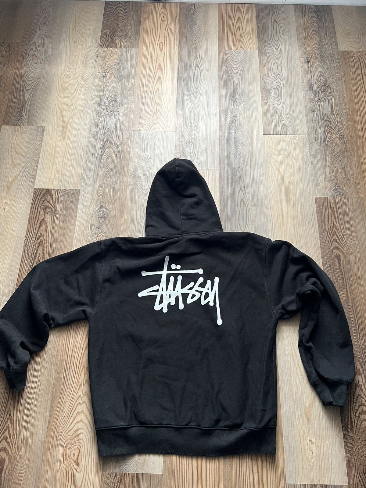 image of Stussy Basic Stüssy Zip Hoodie in Black, Men's (Size XL)