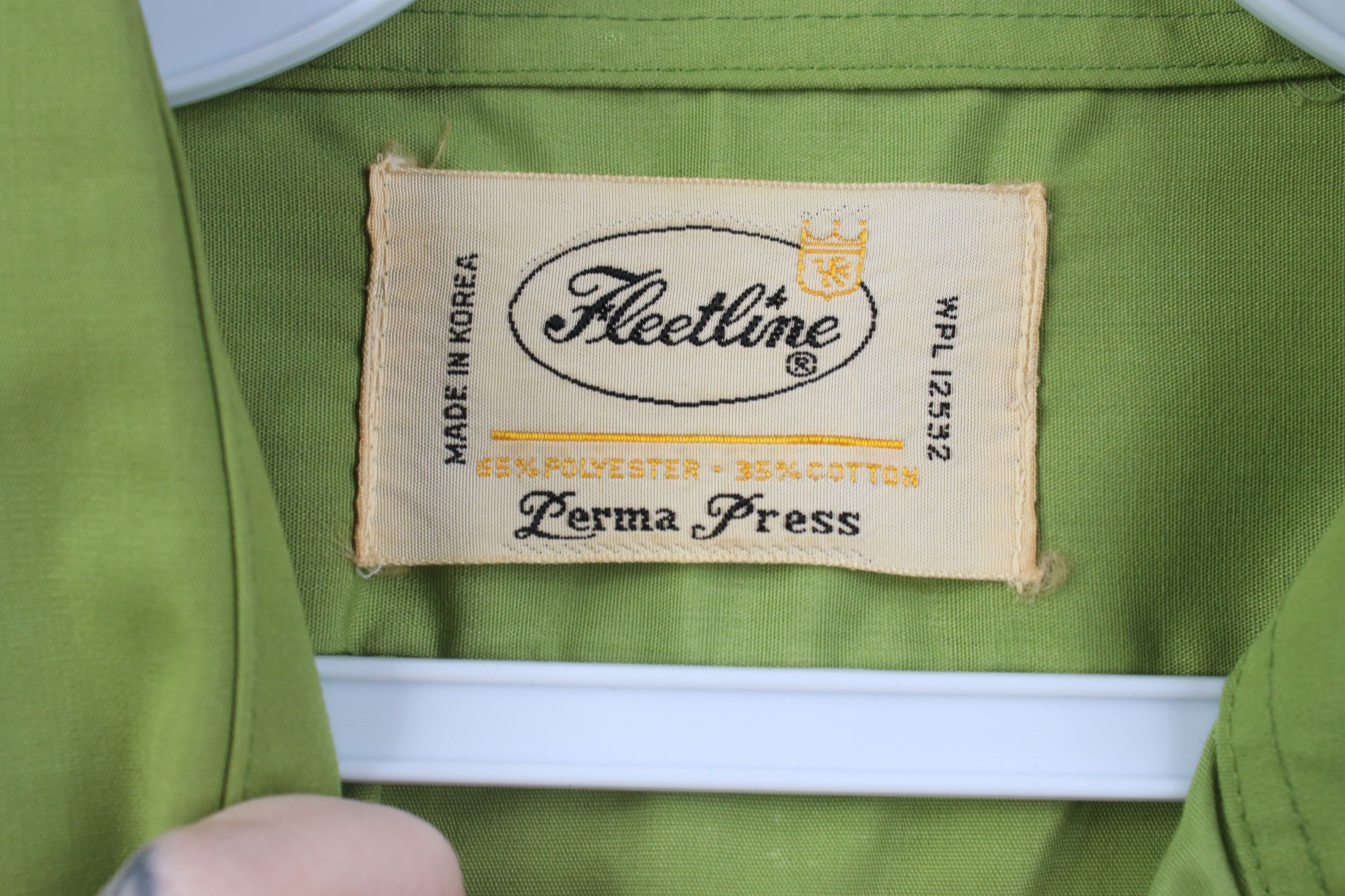 Vintage Vintage 70s Streetwear Short Sleeve Button Shirt Green Size US M / EU 48-50 / 2 - 8 Thumbnail