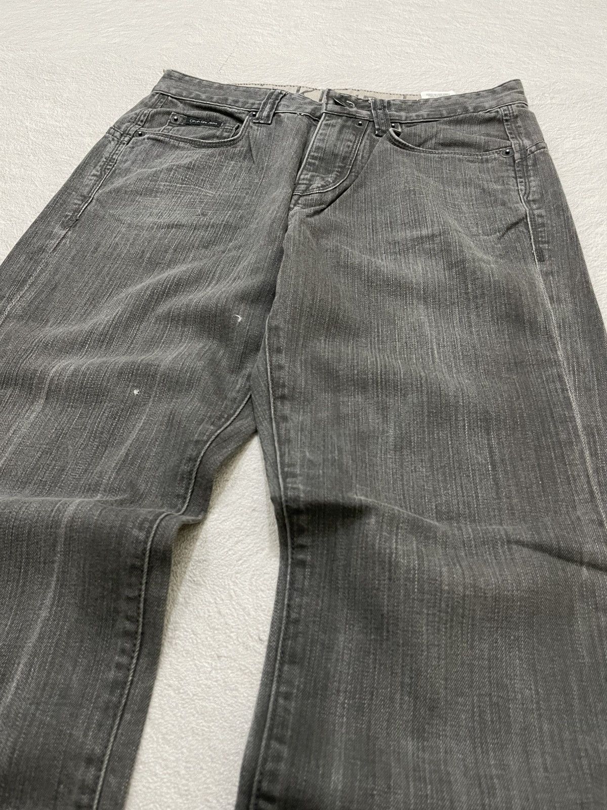 Le Grande Bleu (L.G.B.) Calvin Klein Jeans Gray Denim Pants Straight Leg Y2K Style Size US 29 - 2 Thumbnail