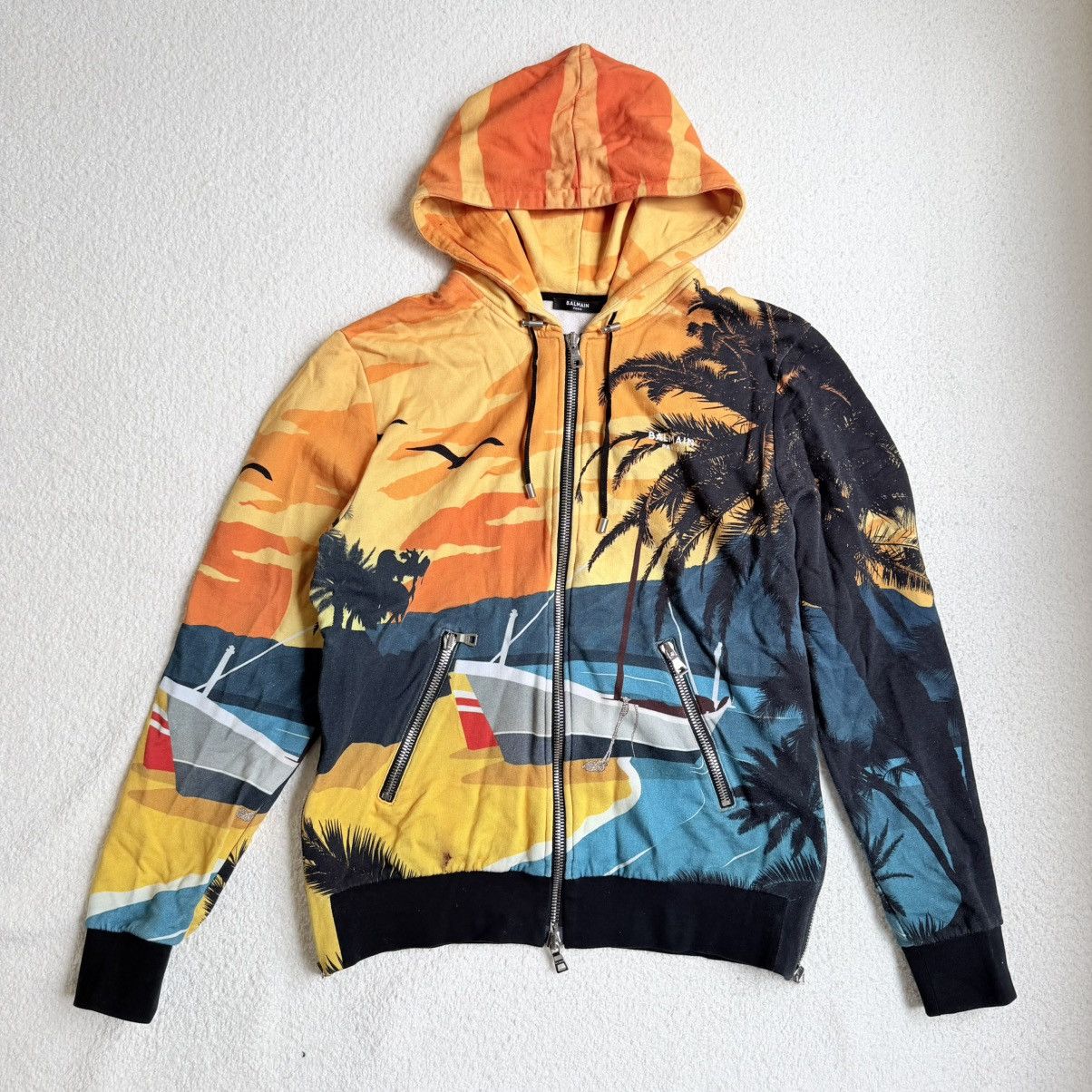 Balmain Balmain Terry Beach Sunset Zippered Jacket Size US XL / EU 56 / 4 - 1 Thumbnail