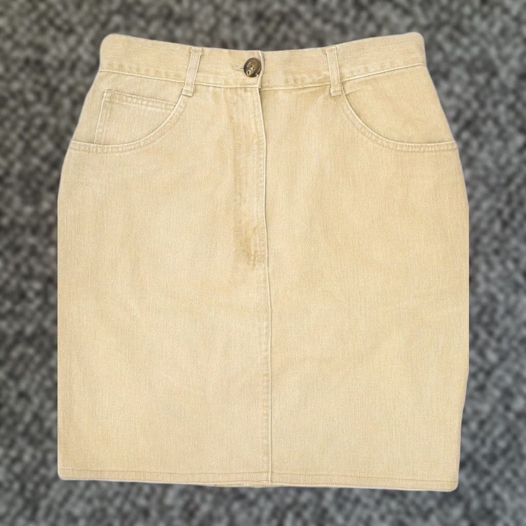 Laura Biagiotti LAURA BIAGIOTTI Womens Skirt Medium Brown Cotton Denim W28 Size 28" / US 6 / IT 42 - 1 Thumbnail