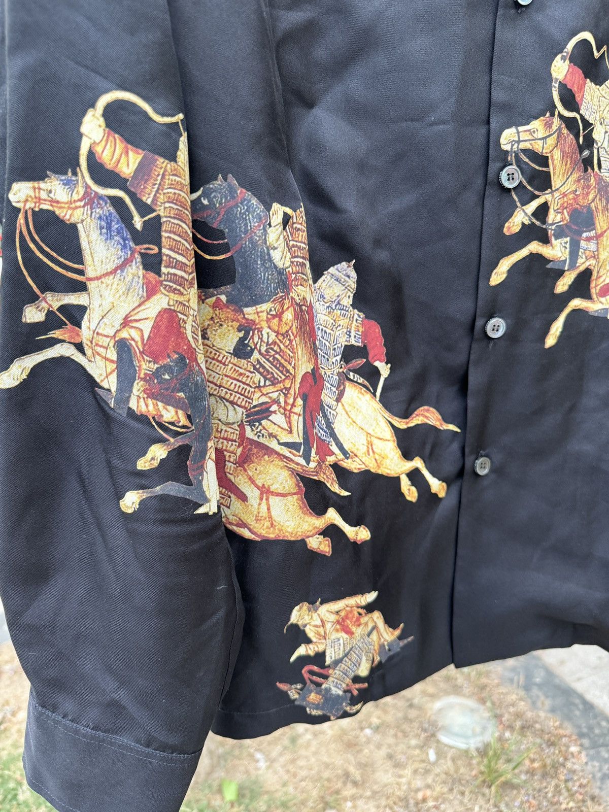 Enfants Riches Deprimes Enfants Riches Deprimes Hun Battle Print Silk Shirt Size US L / EU 52-54 / 3 - 6 Thumbnail