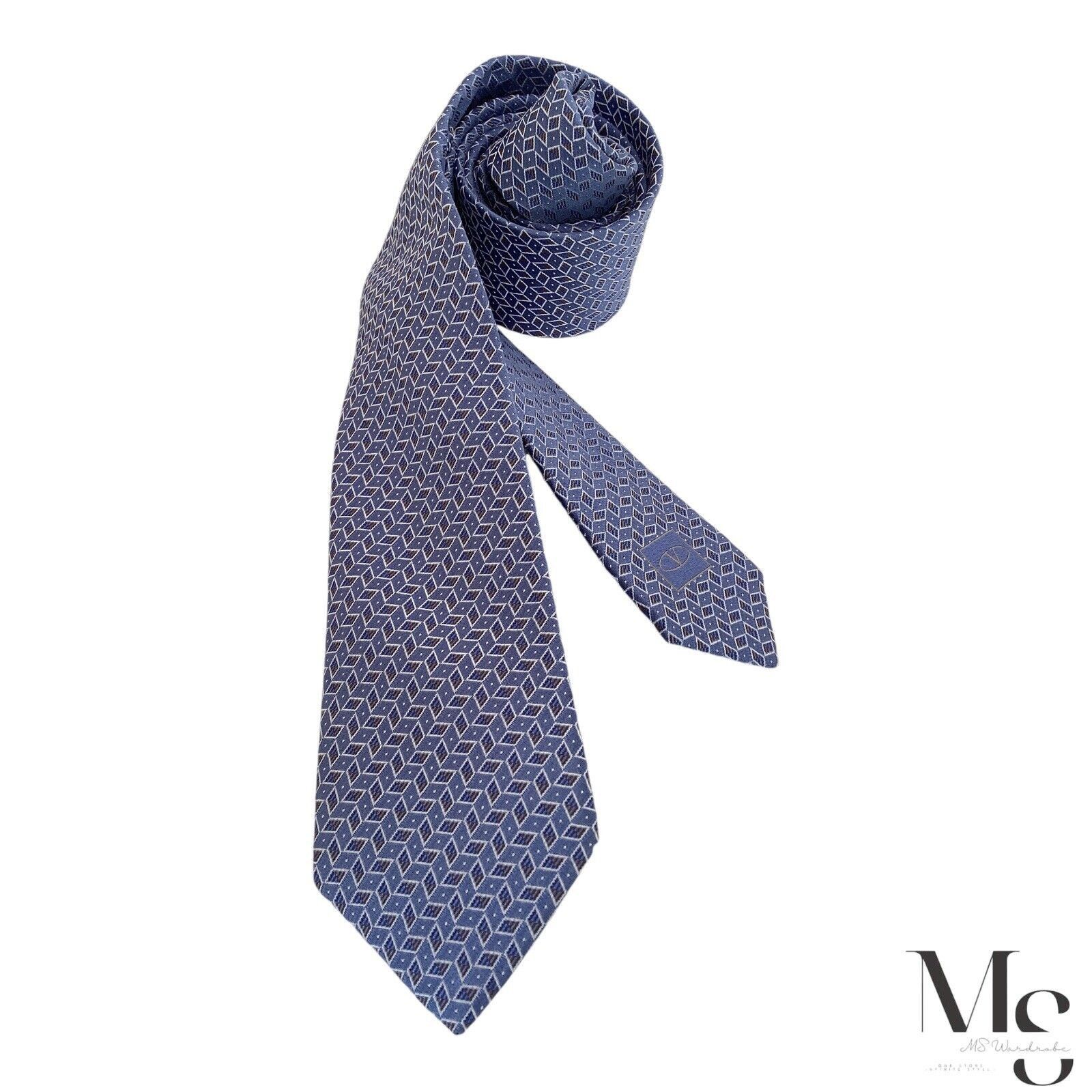 Valentino VALENTINO Current Blue Geometric Luxury Silk Tie Italy Size ONE SIZE - 1 Thumbnail