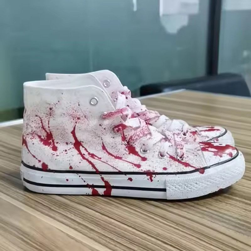 Japanese Brand Color Ink Splatter Canvas High-Top Sneakers Size US 6.5 / IT 36.5 - 1 Thumbnail