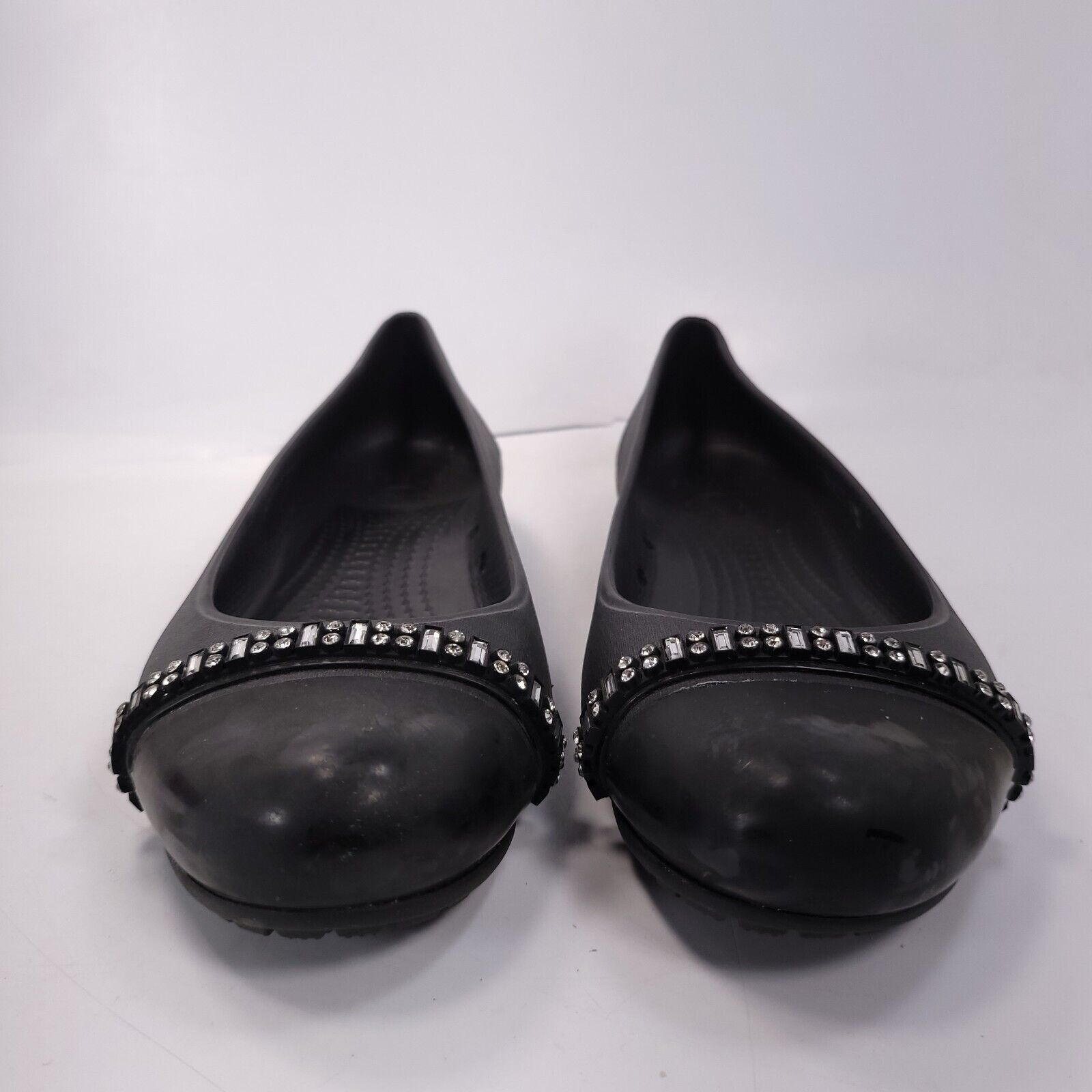 Crocs Crocs Slip Ballet Flat Womens Size 7 Black Rubber Round Toe Size US 7 / IT 37 - 2 Thumbnail
