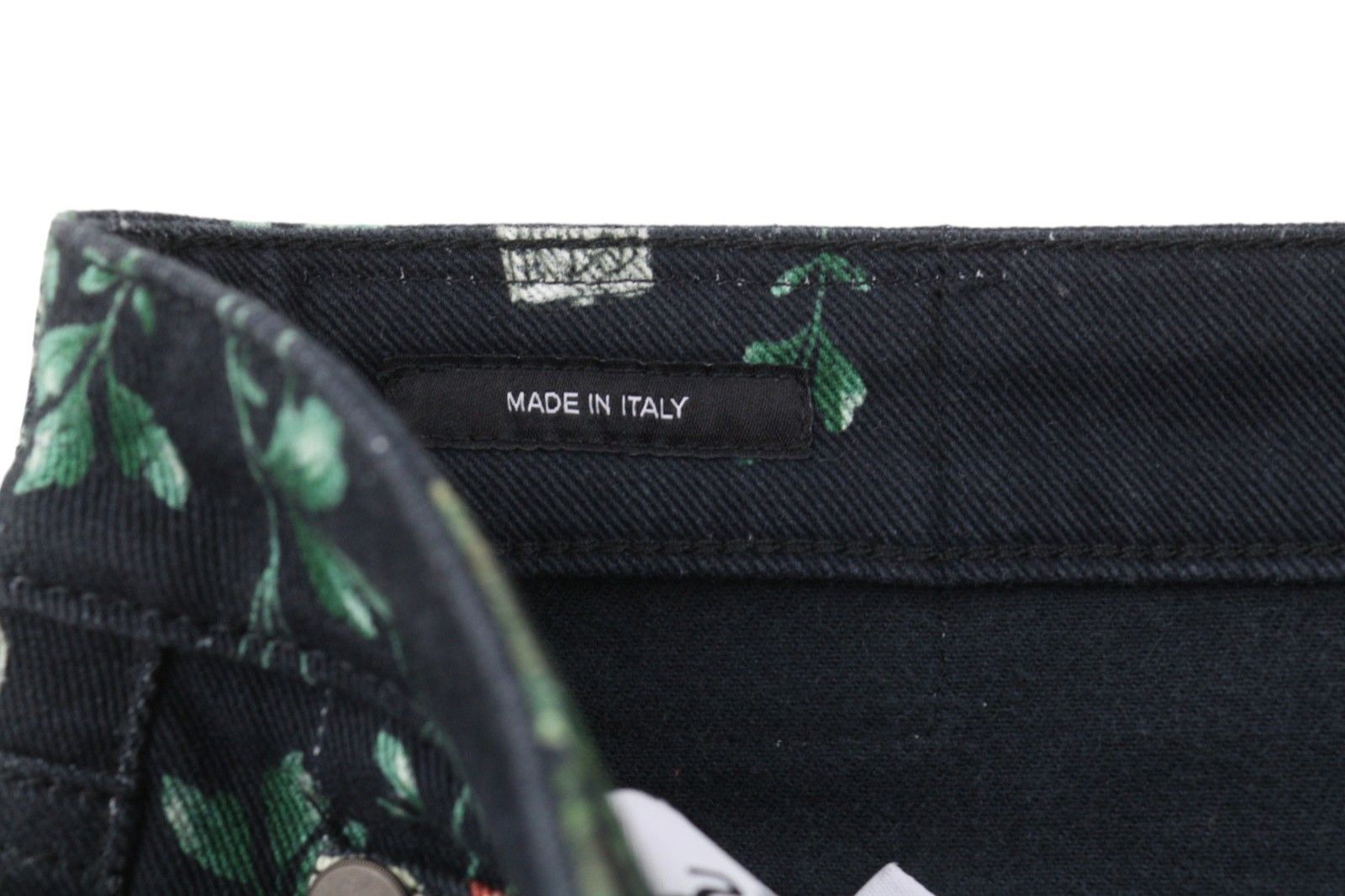R13 KICK FIT 27 Black Floral Print Ankle Cropped Jeans 85830 Size 27" / US 4 / IT 40 - 6 Thumbnail