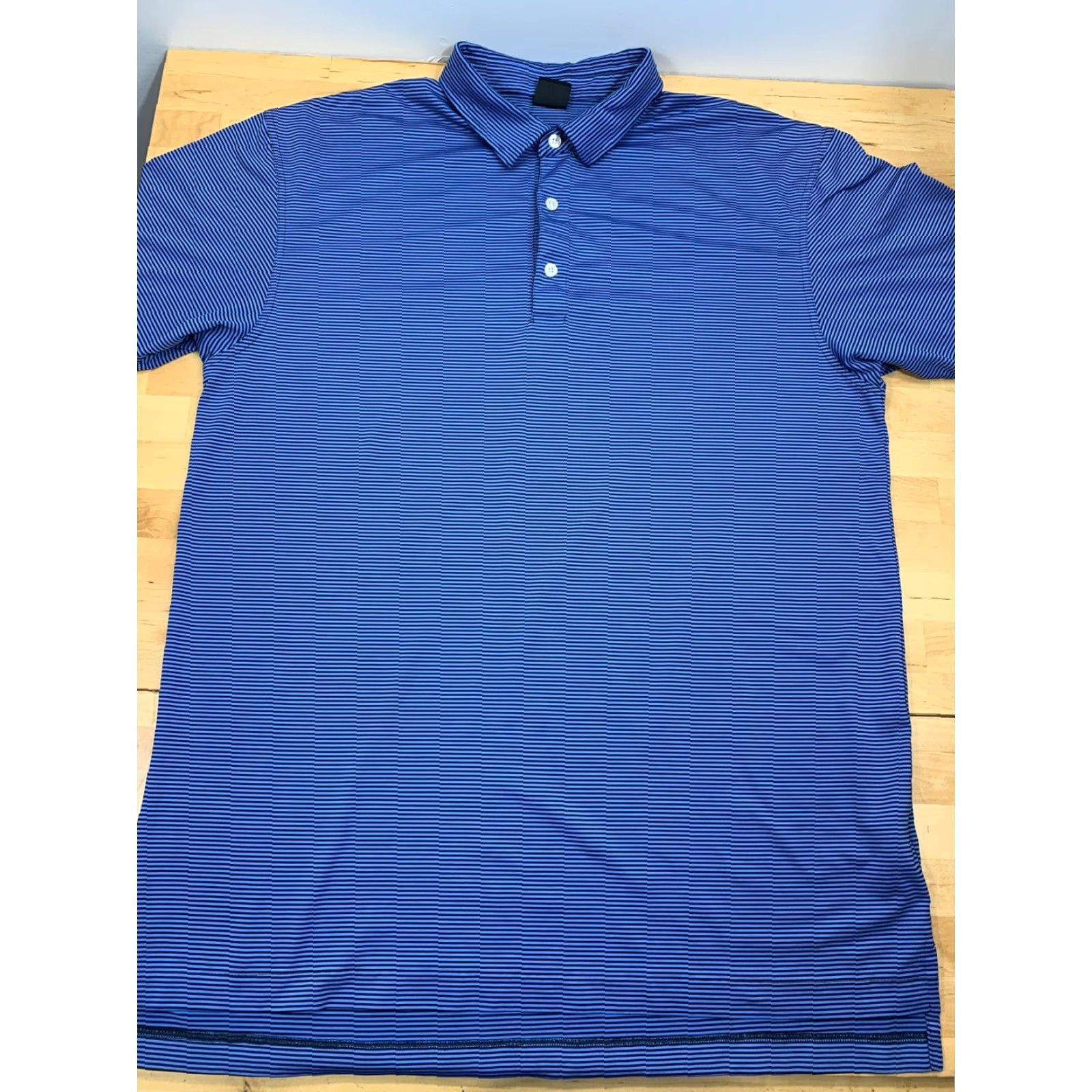 Vintage Dunning Golf Polo Shirt Mens XL Blue Short Sleeve Striped Logo 100% Polyester All Seasons Moisture Wicking Breathable Golf Shirt Size US XL / EU 56 / 4 - 3 Thumbnail