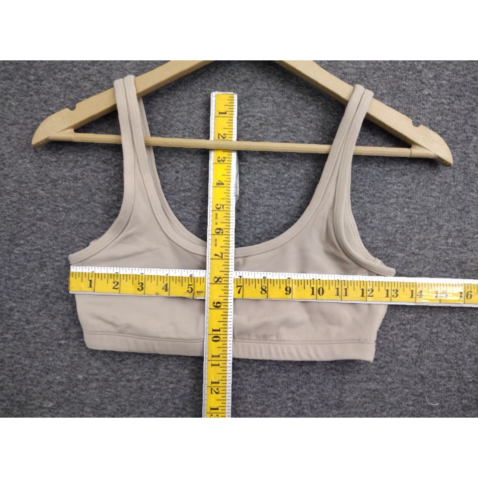 Vintage TnAction Women's Mini Sports Bra Beige S Shaped Strap Lightweight Wireless Full Cup Medium Support Activewear Shirt Women? Size ONE SIZE - 4 Thumbnail