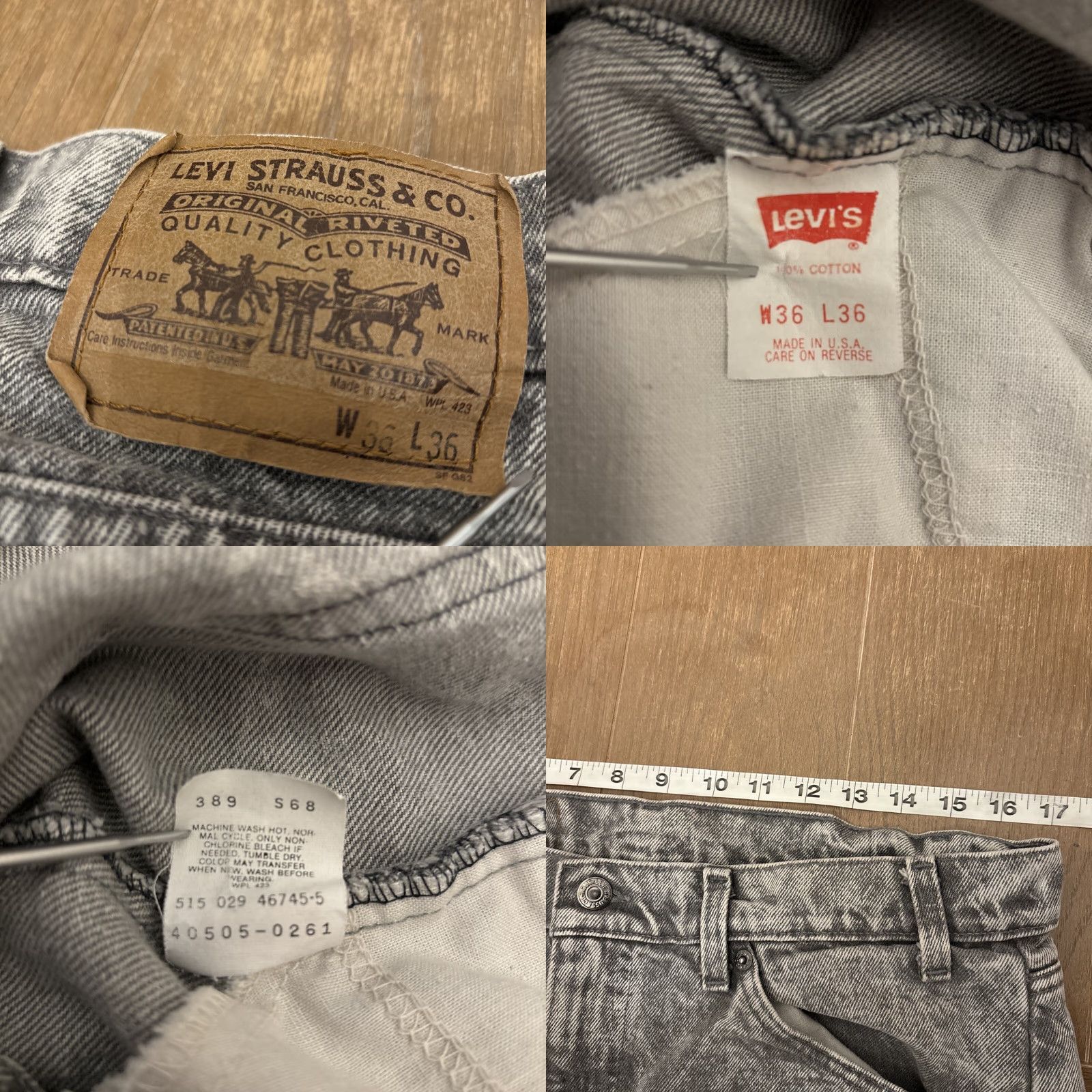 Levi's VINTAGE Levi's 505 Jeans Regular Fit Gray Stonewash 34x32 USA Men's 80s Size US 34 / EU 50 - 8 Thumbnail